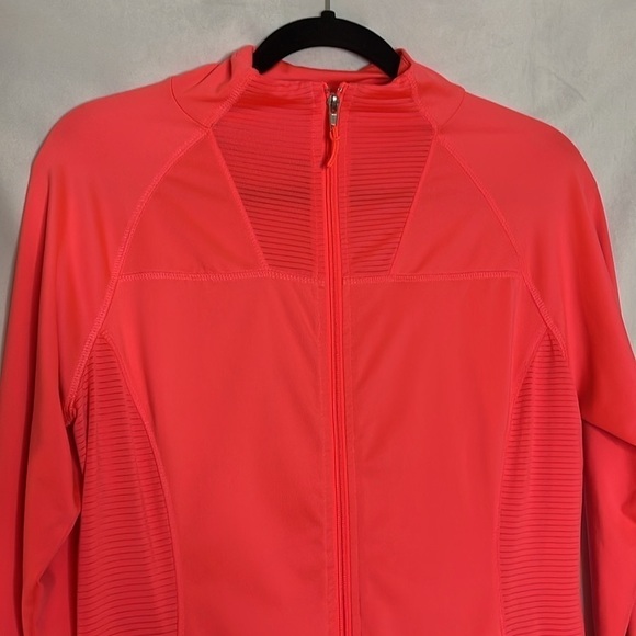 TANGERINE BRIGHT ACTIVEWEAR ZIP UP JACKET (M) - Picture 3 of 7
